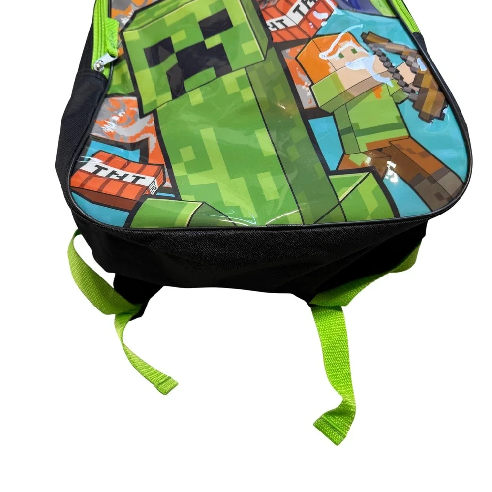 Minecraft Kids Backpack Green Creeper Steve Alex TNT School Bag Back to School